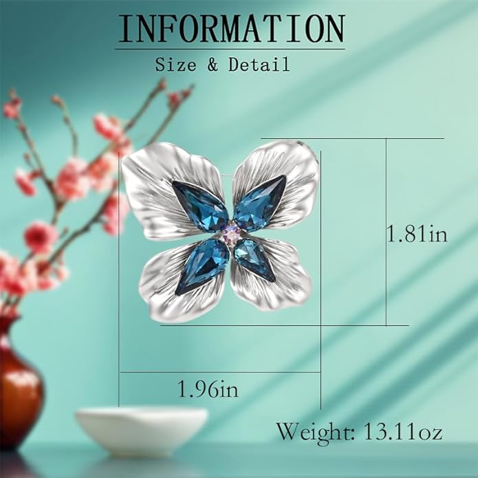 Flower Brooch Pin - Rhinestone Flower Pin 18k Gold Plated - Thanksgiving Day, Birthday, Wedding Gifts for Mom, Wife