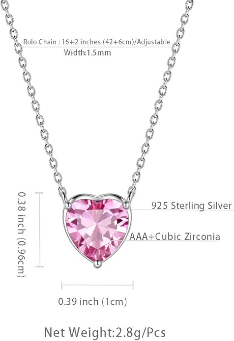 Aurora Tears 925 Sterling Silver 12 Birthstone Hearts Jewelry Women Crystal Wedding/Engagement/Bridal Heart Necklace/Earring/Ring/Bracelet Sets Jewellery