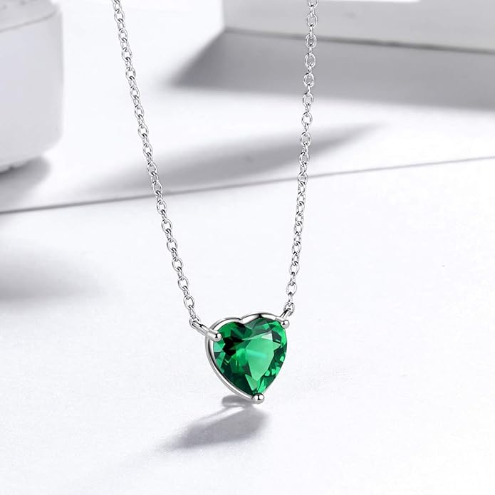 Aurora Tears 925 Sterling Silver 12 Birthstone Hearts Jewelry Women Crystal Wedding/Engagement/Bridal Heart Necklace/Earring/Ring/Bracelet Sets Jewellery