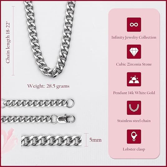 VIRAGIL To My Man Necklace Chain for Men, Silver Stainless Steel Chain Jewelry, Romantic Gift from Partner for Birthday Valentine or Everyday Wear with Meaning