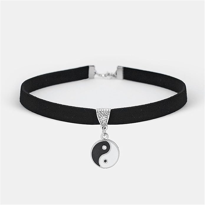 Choker Necklaces for Women Black Leather Collar Necklace Neckband for Halloween Back to School Graduation Cosplay