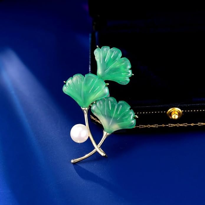 Gold Ginkgo Leaf Brooch Yellow Flower Lapel Pin Blazer Dress Jacket Suit Clothing Jewelry Vintage Inspired Birthday Festival Gift for Women