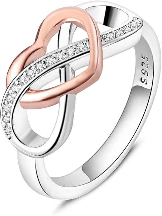 NARMO 925 Sterling Silver Rings for Women Evil Eyes Rings Entwined Line Cubic Zirconia Rings Simple Stackable Finger Rings Engagement Ring Personality Rings Size 6-9