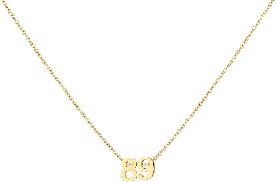 Number Necklace for Women Dainty 18K Gold Plated Pendant Necklace Charm Birth Month Personalized Jewelry Birthday Gift