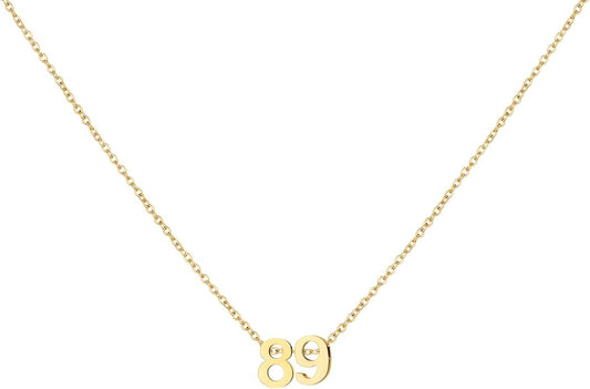 Number Necklace for Women Dainty 18K Gold Plated Pendant Necklace Charm Birth Month Personalized Jewelry Birthday Gift