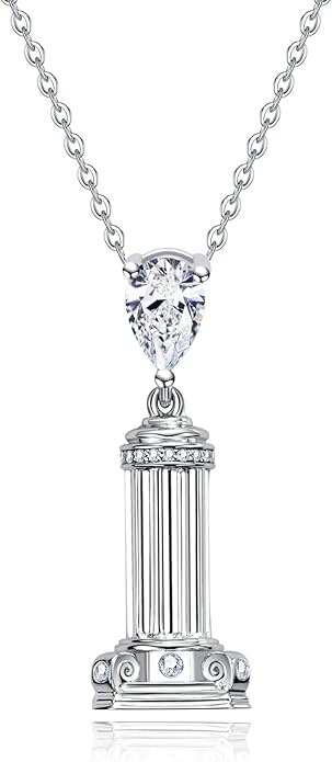 AnuClub Cushion Cut Moissanite Pendant Necklace D Color VVS1 925 Sterling Silver Refined Daily Necklace for Women with Certificate, 40+2+3cm Adjustable Chain