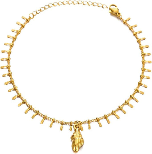 Lit Wall Gold Anklets for Women 18K Gold Plated Adjustable Summer Simple Foot Jewelry Ankle Bracelet for Women