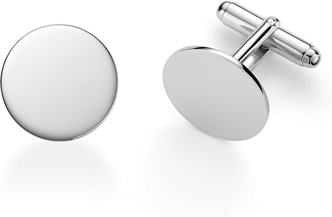 MASSETE Sterling Silver Cufflinks for Men Personalized with Engraved Initials or Name Gift for Men - Made in Italy