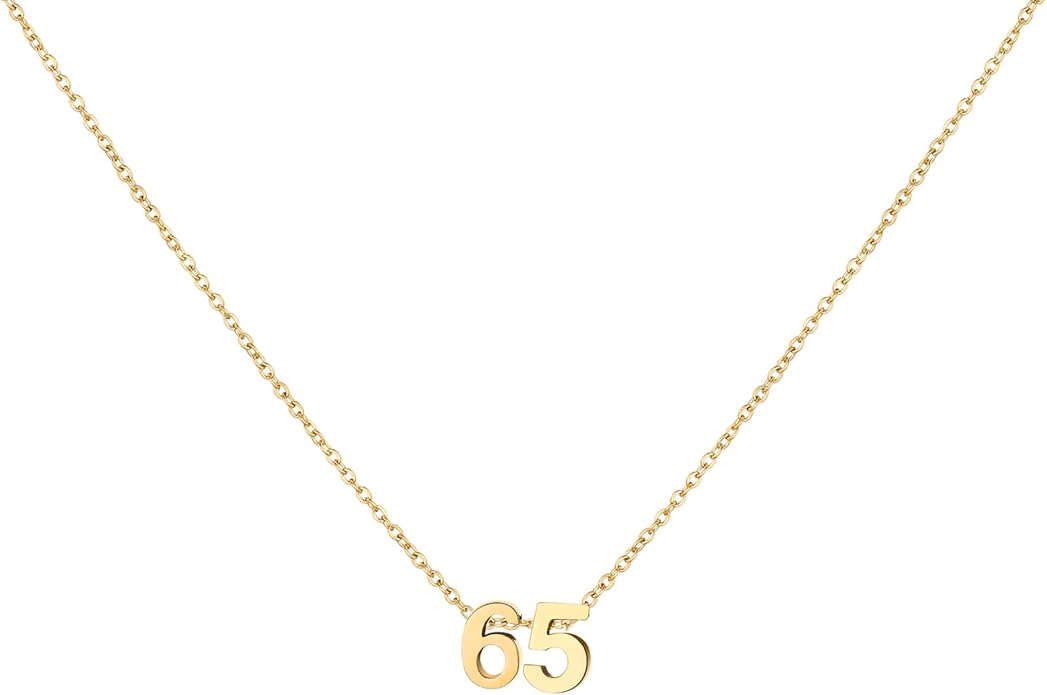 Number Necklace for Women Dainty 18K Gold Plated Pendant Necklace Charm Birth Month Personalized Jewelry Birthday Gift