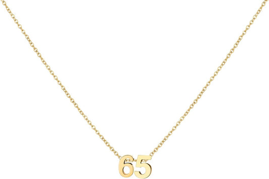 Number Necklace for Women Dainty 18K Gold Plated Pendant Necklace Charm Birth Month Personalized Jewelry Birthday Gift
