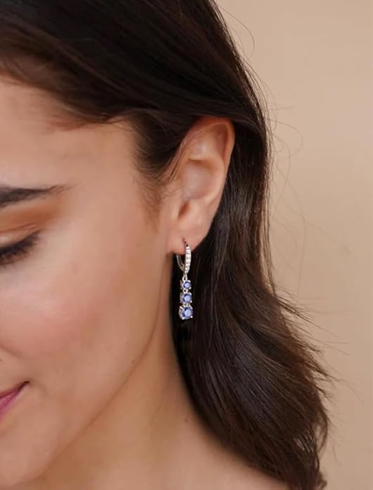 Starchenie Dangle Drop Earrings for Women 925 Sterling Silver Leverback Earrings Birthstone Jewelry