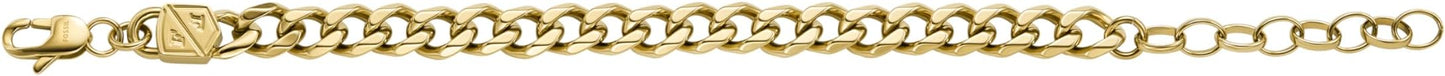 Fossil Men's Plated Stainless Steel Engravable Personalized Gift ID, Chain or Cuff Bracelet for Men