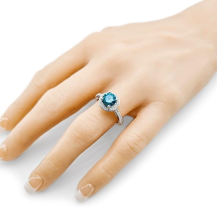 NANA Jewels Sterling Silver Engagement Rings for Women - Choose Simulated Morganite, Citrine, Aquamarine & More