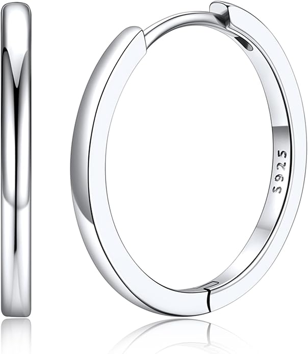 Silvora 925 Sterling Silver Small Hoop Earrings for Women Huggie Earrings Hypoallergenic Cartilage Earrings Tiny Hoops 6mm/8mm/10mm/12mm/14mm/16mm/18mm/20mm