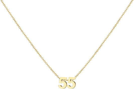 Number Necklace for Women Dainty 18K Gold Plated Pendant Necklace Charm Birth Month Personalized Jewelry Birthday Gift