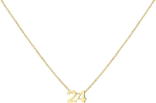 Number Necklace for Women Dainty 18K Gold Plated Pendant Necklace Charm Birth Month Personalized Jewelry Birthday Gift