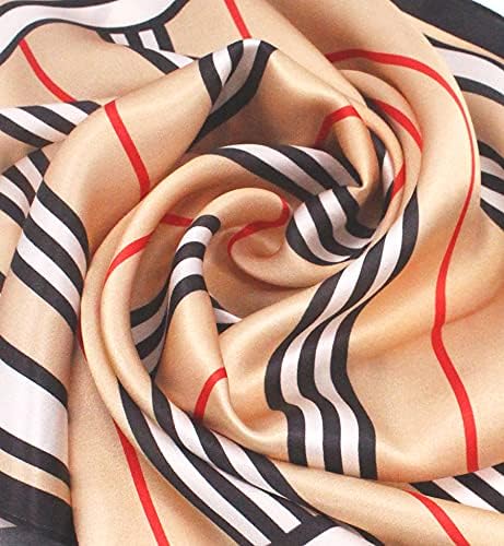 ANDANTINO 100% Mulberry Silk Scarf -21” Lightweight Square Neckerchief – Breathable Digital Printed Scarves with Gift Packed