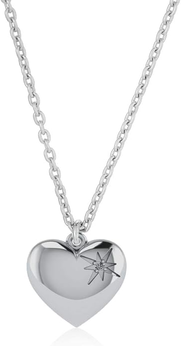 Vanbelle Sterling Silver Jewelry - Rhodium Plated with 925 Stamp - Puffed Heart Pendant Necklace - Elegant Handcrafted Necklace for Women - Mother's Day Collection