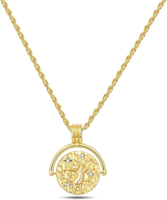 925 Sterling Silver Fashion Pendant Necklace for Women，Fashion Jewelry, 18K Gold Plated， Advanced Retro Series Link Chains ，Basic Multifunctional Accessories Suitable for Multiple Occasions and Daily Wear