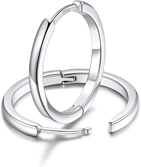 FaithHeart Sterling Silver Hoop Earrings for Women, Hypoallergenic Huggie Hoop Earrings Lightweight Small Cartilage Earrings Hoop Earring Dainty Everyday Earrings 6/8/10/12/14/15/16/18/20mm