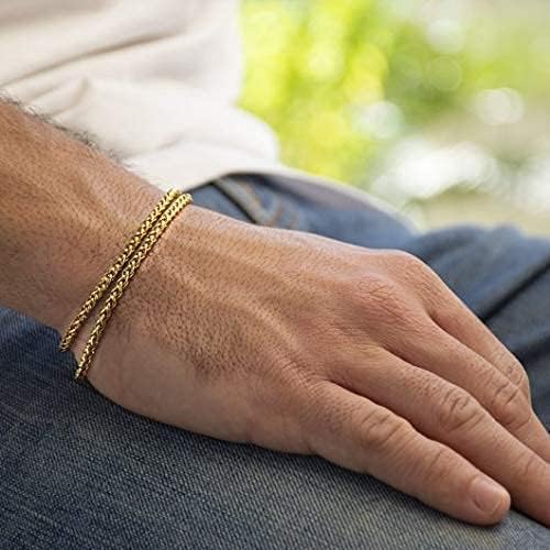 Galis Mens Bracelet Dvir - Stainless Steel for Men, Non Tarnish Rope Chain Bracelets, Stylish Birthday, Gift for Men, Dad, Husband, Boyfriend