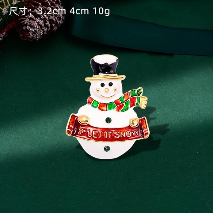 ONLYJUMP Christmas Bell Brooch Pins for Women Girls Lovely Crystal Christmass Tree Snowflake Bell Reindeer Snowman Brooches Colorful Xmas Enamel Pins Holiday Party Gift