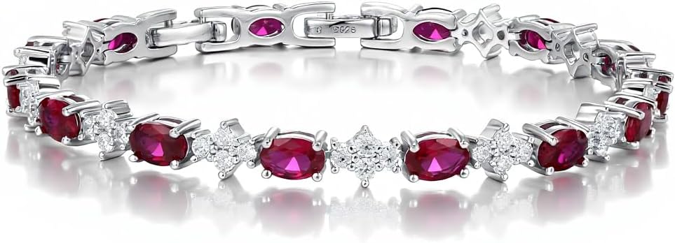 Tennis Birthstone Bracelets Sterling Silver Bracelets Charm Jewelry Birthday Gifts for Women,Girlfriend,Wife,Mom - Graduation, Friendship,Birthday, Anniversary