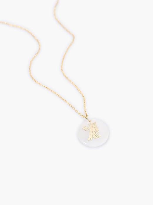 Zodiac Sign Necklace – Mother of Pearl Pendant – Available in Two Finish 925 Sterling Silver and 14K Gold Plated – Adjustable Chain – Horoscope Jewelry Gift with Zodiac Card & Gift Box