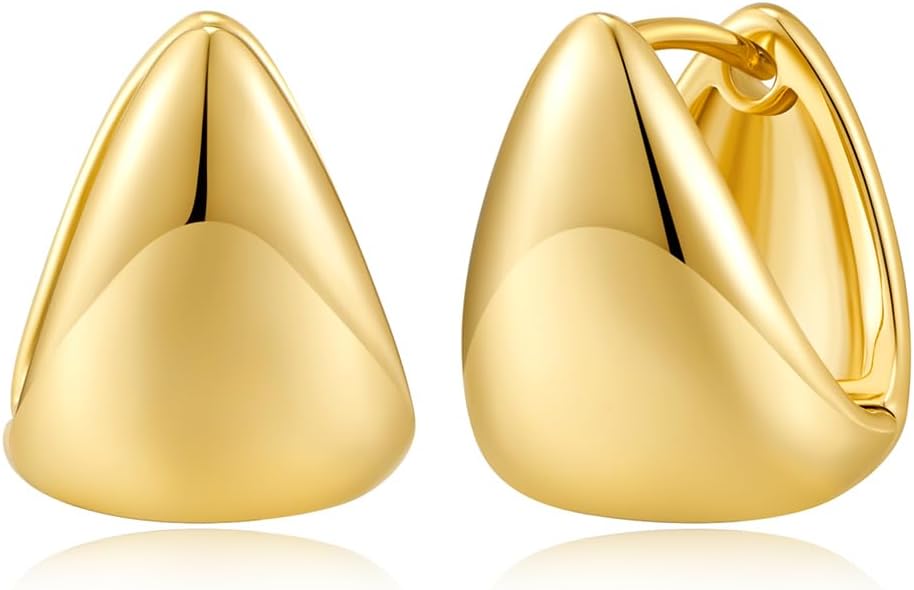 14K Gold Plated Hoop Earring Small Square Huggies Hoops For Women, Minimalist Cute Earrings for Women Girls Gift, gold silver rose gold black and CZ