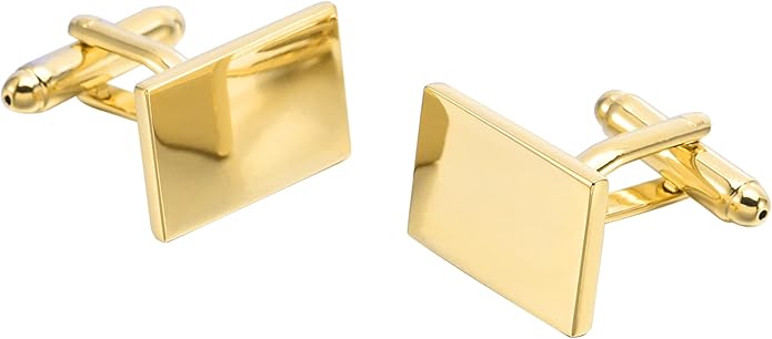 Jonwo Classic Rectangle Stainless Steel Men's Cufflinks in Gift Box Classic Tuxedo Shirt Cuff Link for Wedding Formal Business