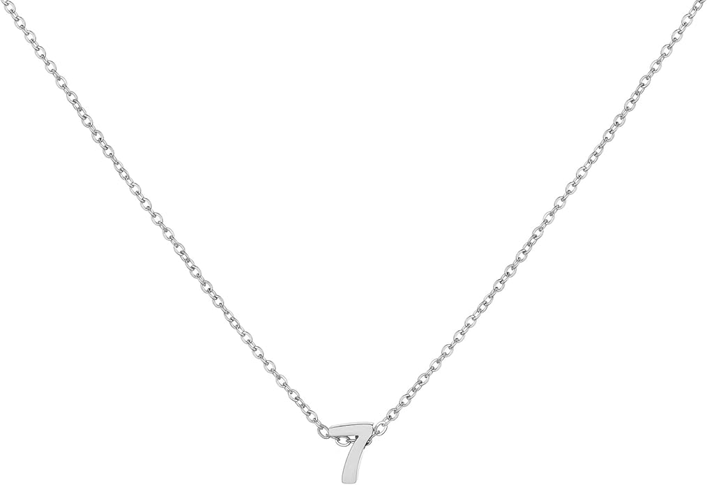 Number Necklace for Women Dainty 18K Gold Plated Pendant Necklace Charm Birth Month Personalized Jewelry Birthday Gift
