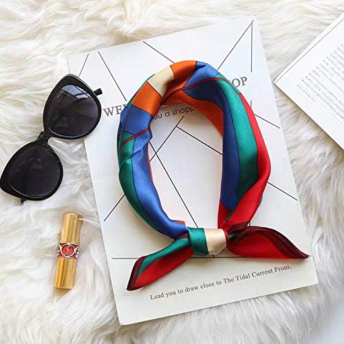 ANDANTINO 100% Mulberry Silk Scarf -21” Lightweight Square Neckerchief – Breathable Digital Printed Scarves with Gift Packed