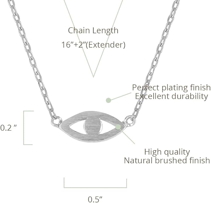 MUSTHAVE Evil Eye 18K Gold Plated Necklace With Message Card, Yellow and White Color, Anchor Chain, Best Gift Necklace, Size 16 inch + 2 inch Extender, Pendant, Gift Card