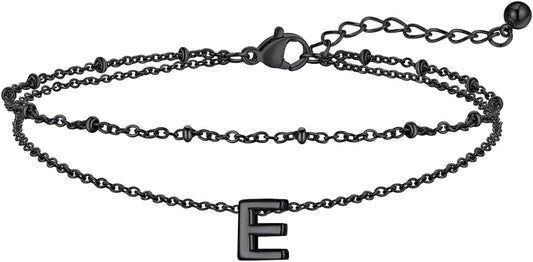 FaithHeart Initial Ankle Bracelets for Women, Waterproof 14k Gold Plated Initial Anklets Non Tarnish Stainless Steel Layered Anklet Summer Beach Foot Jewelry