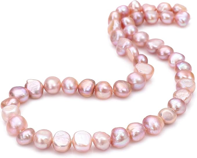 BEADIA Natural Pearl Beads Side Hole 4-5mm Purple Freshwater Cultured Loose Gemstone Beads for DIY Jewelry Making 13.8''/Strand