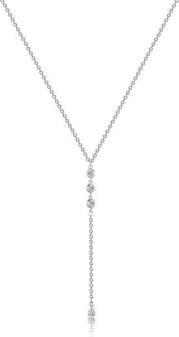 Gold Y Necklace for Women 14K Gold Plated Y-Shaped Drop Necklaces CZ Long Necklace Cubic Zirconia Pendant Layered Long Lariat Necklace Women Jewelry