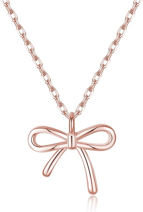 SLUYNZ Solid 925 Sterling Silver Bow Choker Necklace for Women Teens Simple Bowknot Pendant Necklace