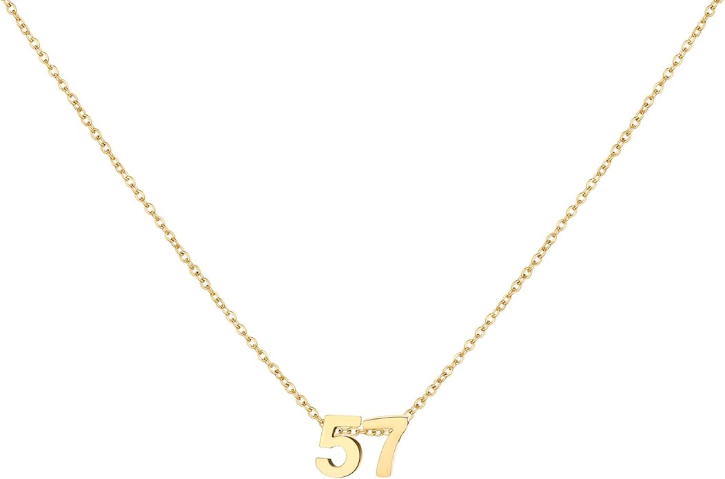 Number Necklace for Women Dainty 18K Gold Plated Pendant Necklace Charm Birth Month Personalized Jewelry Birthday Gift