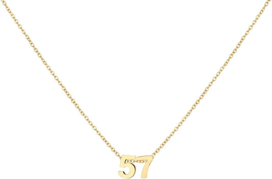 Number Necklace for Women Dainty 18K Gold Plated Pendant Necklace Charm Birth Month Personalized Jewelry Birthday Gift