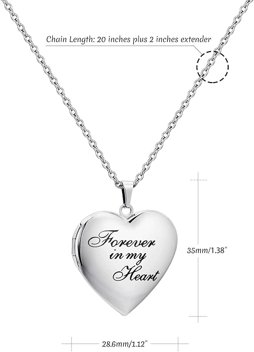 PHOCKSIN Personalized Locket Necklace for Women Photo Necklace with Customized Picture Birth Flower Birthstone New Years Gifts for Women
