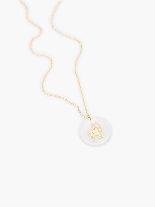 Zodiac Sign Necklace – Mother of Pearl Pendant – Available in Two Finish 925 Sterling Silver and 14K Gold Plated – Adjustable Chain – Horoscope Jewelry Gift with Zodiac Card & Gift Box