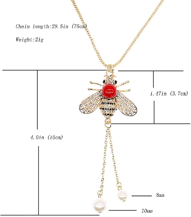 Honey Bee Brooches Crystal Insect Themed Bee Brooch Animal Fashion Shell Pearl Brooch Pin Gold Tone