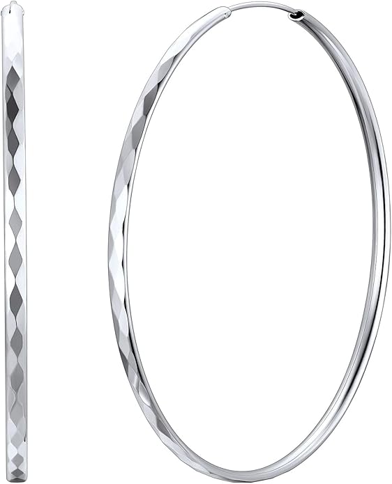 ChicSilver Hypoallergenic 925 Sterling Silver Hoop Earrings for Women, Lightweight Large Gold Plated Hoop Earrings, Endless Hoops Huggie Earrings 15/20/30/50/70MM