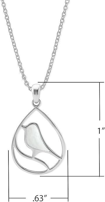 Boma Jewelry Sterling Silver Bird Necklace, 16 inches