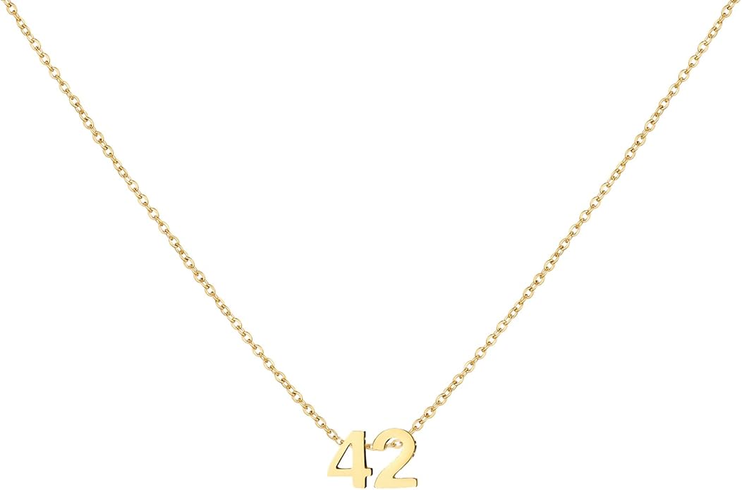 Number Necklace for Women Dainty 18K Gold Plated Pendant Necklace Charm Birth Month Personalized Jewelry Birthday Gift