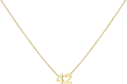 Number Necklace for Women Dainty 18K Gold Plated Pendant Necklace Charm Birth Month Personalized Jewelry Birthday Gift
