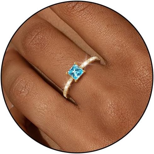 SOLEVAN Birthstone Gold Rings for Women Non Tarnish 14K Gold Plated Stackable Cubic Zirconia Thumb Rings Dainty Cute Emerald Eternity Band Pinky Ring Engagement Wedding Promise Rings Jewelry Gifts