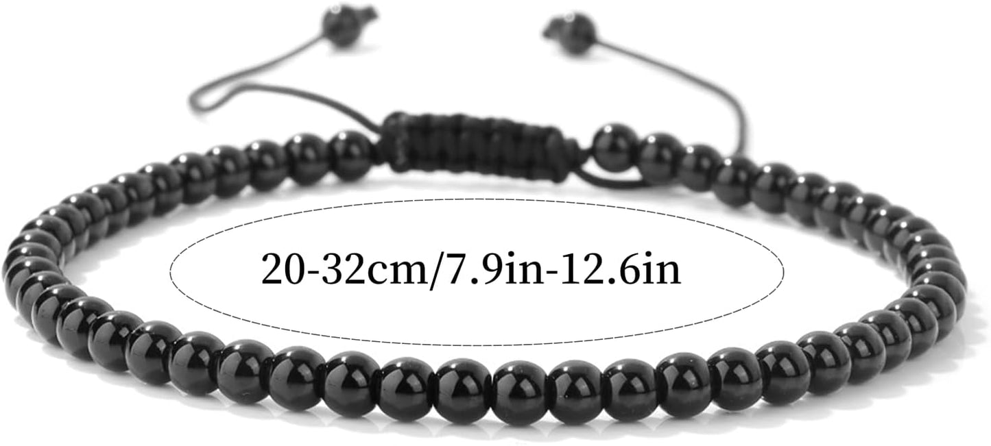 Lit Wall Crystal Anklets for Women Handmade Beach Boho Ankle Bracelet 4mm Adjustable Beaded Ankle Bracelet Waterproof Natural Stone Anklet Plus Size Anklets Gemstone Anklet Jewelry Gift for Her