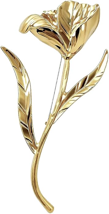 Large Gold Rose Flower Brooches for Women Floral Brooch Pins Womens Vintage Womens Brooch for Dress Clothes Corsage Clothing Brooches Accessories Fashion Exaggerated Metal Corsages Pin Jewelry