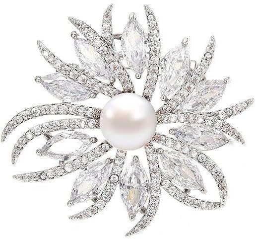 UNVAK Rhinestone Flower Brooch - Crystal Flower Pin for Women - Valentine's Day & Mother's Day Gift